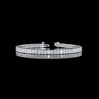 14K White Gold Tennis Bracelet with 65 Radiant Cut Lab Diamonds - 7.79 Carat Total Weight, E-F Color VS2 Clarity - Covaloro Fine Jewelry