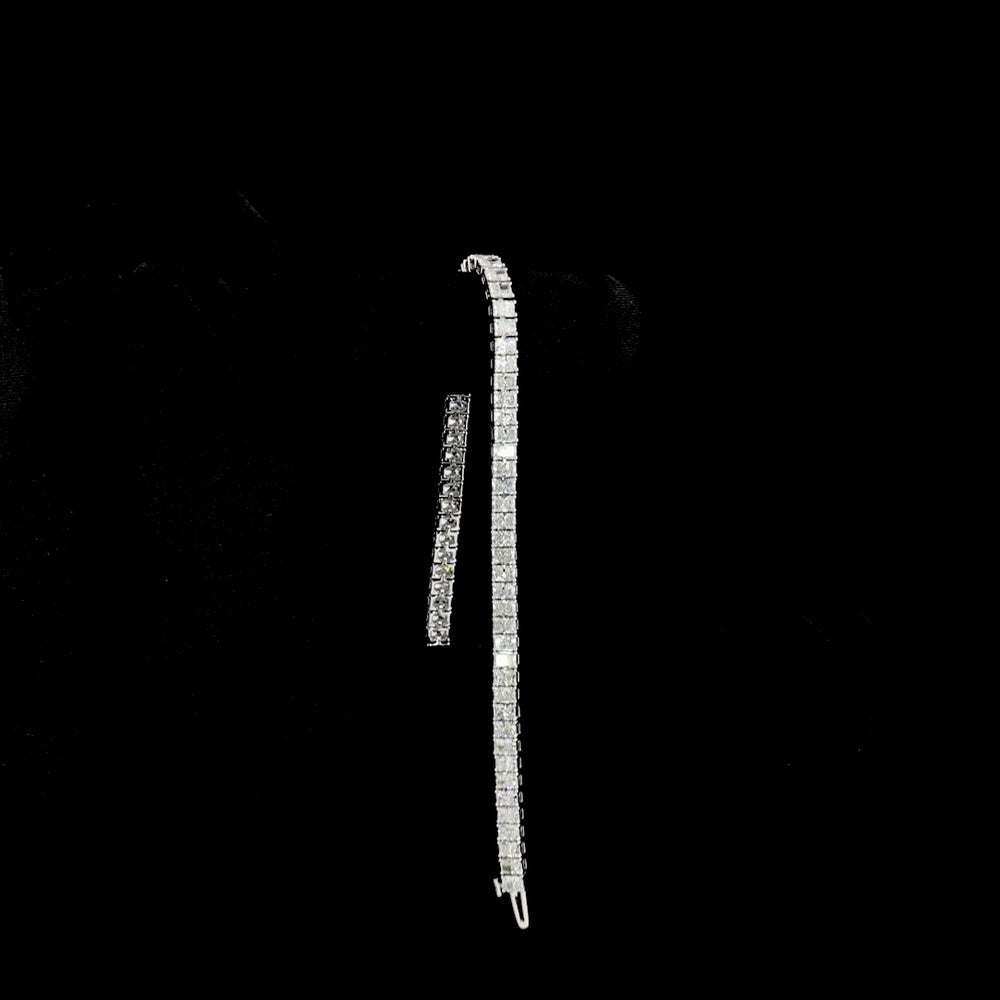 14K White Gold Tennis Bracelet with 65 Radiant Cut Lab Diamonds - 7.79 Carat Total Weight, E-F Color VS2 Clarity - Covaloro Fine Jewelry