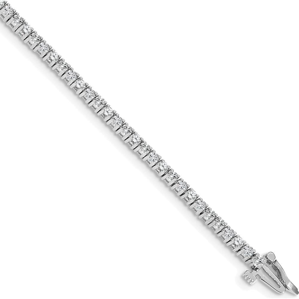 14K White Gold Tennis Bracelet with 66 Round Diamonds - 1.84 Carat Total Diamond Weight by Monteluci Fine Jewelry