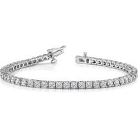 14K White Gold Tennis Bracelet with 66 Round Diamonds - 1.84 Carat Total Diamond Weight by Monteluci Fine Jewelry