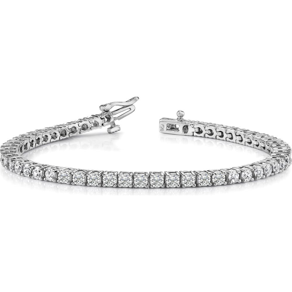 14K White Gold Tennis Bracelet with 66 Round Diamonds - 1.84 Carat Total Diamond Weight by Monteluci Fine Jewelry