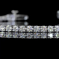 14K White Gold Tennis Bracelet with 67 Prong-Set Round Brilliant Cut Lab Diamonds - 3.11 Carats Total Weight, E-F Color VS2 Clarity - Covaloro Fine Jewelry