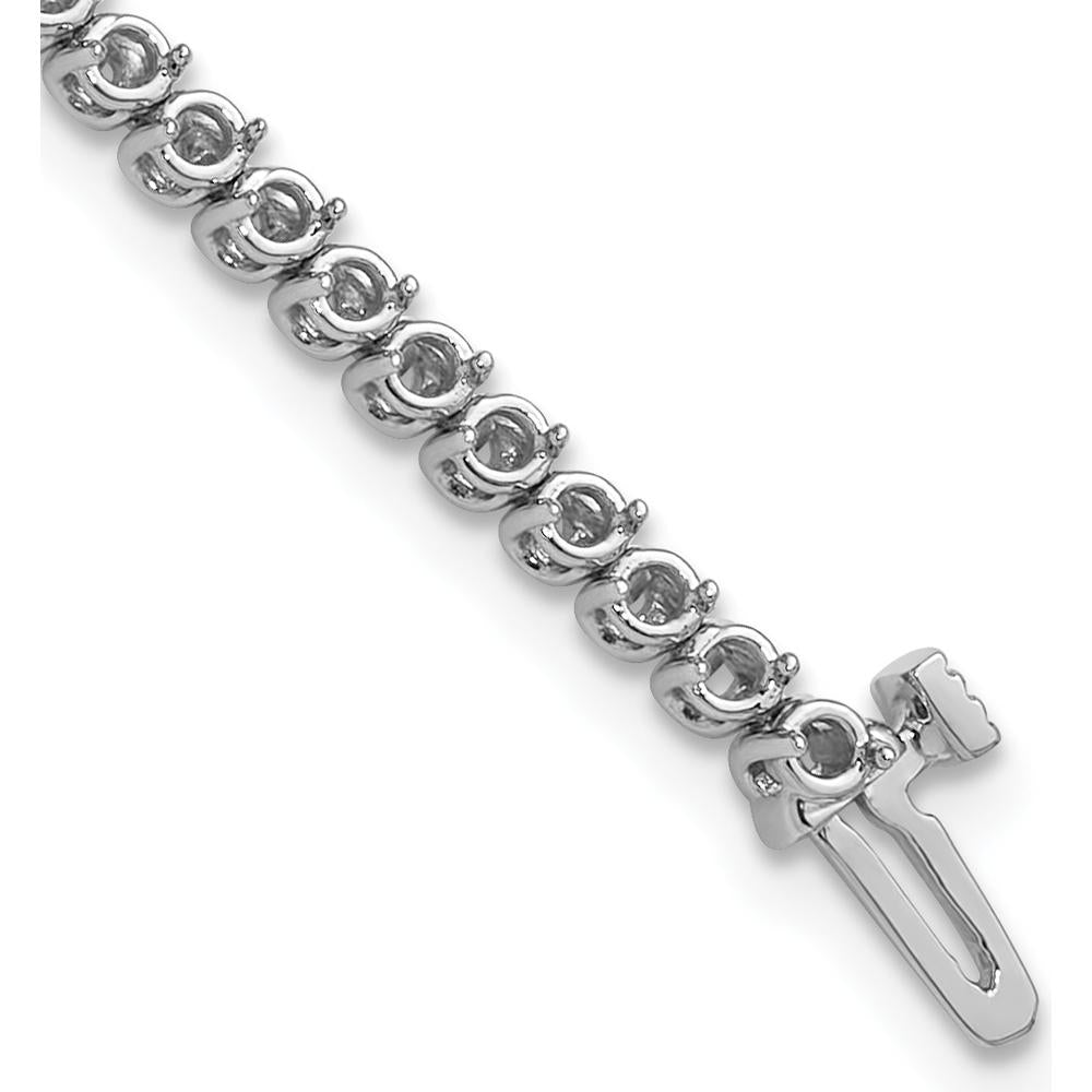 14K White Gold Tennis Bracelet with 68 Round Diamonds in 2-Prong Setting - 1.9mm Each by Monteluci Fine Jewelry
