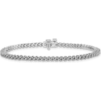 14K White Gold Tennis Bracelet with 68 Round Diamonds in 2-Prong Setting - 1.9mm Each by Monteluci Fine Jewelry