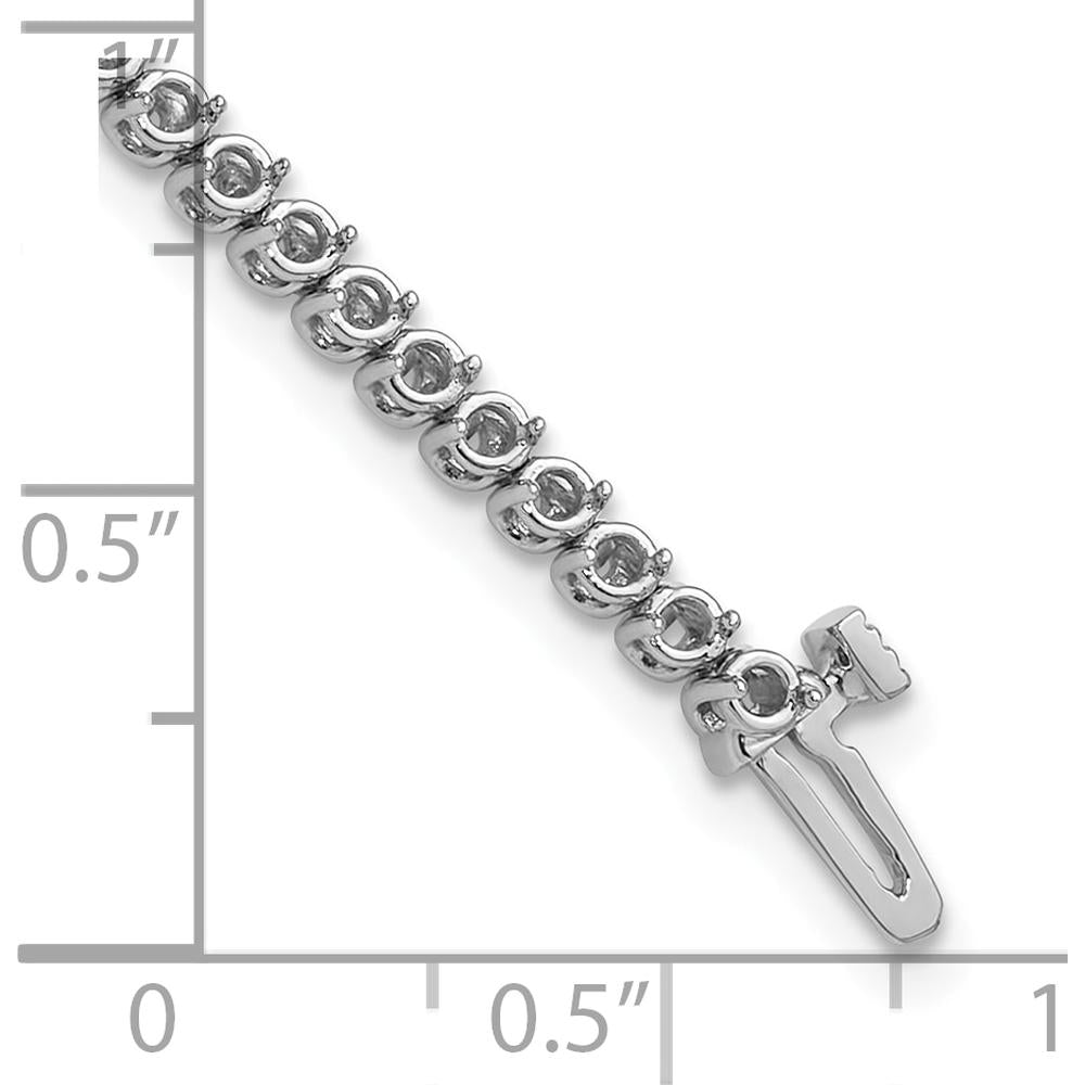 14K White Gold Tennis Bracelet with 68 Round Diamonds in 2-Prong Setting - 1.9mm Each by Monteluci Fine Jewelry