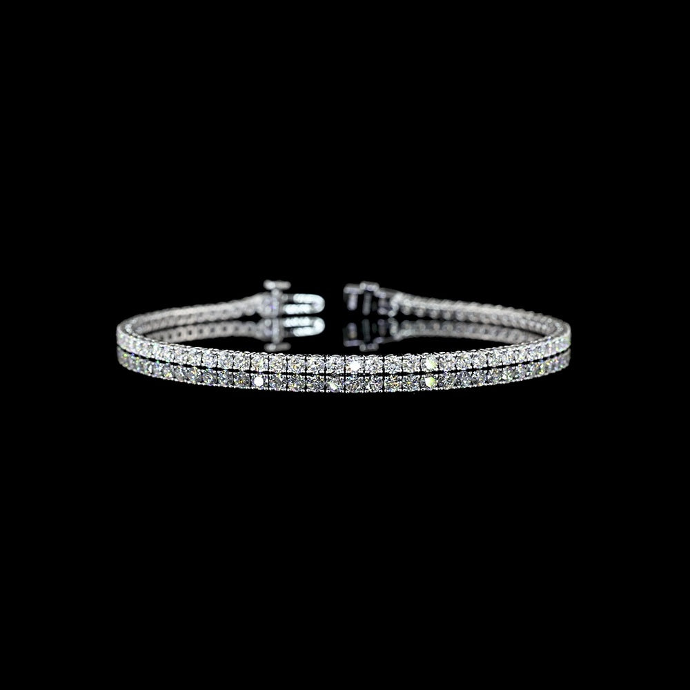 14K White Gold Tennis Bracelet with 74 Prong-Set Round Lab Diamonds - 2.96 Carat Total Weight, E-F Color VS Clarity - Covaloro Fine Jewelry