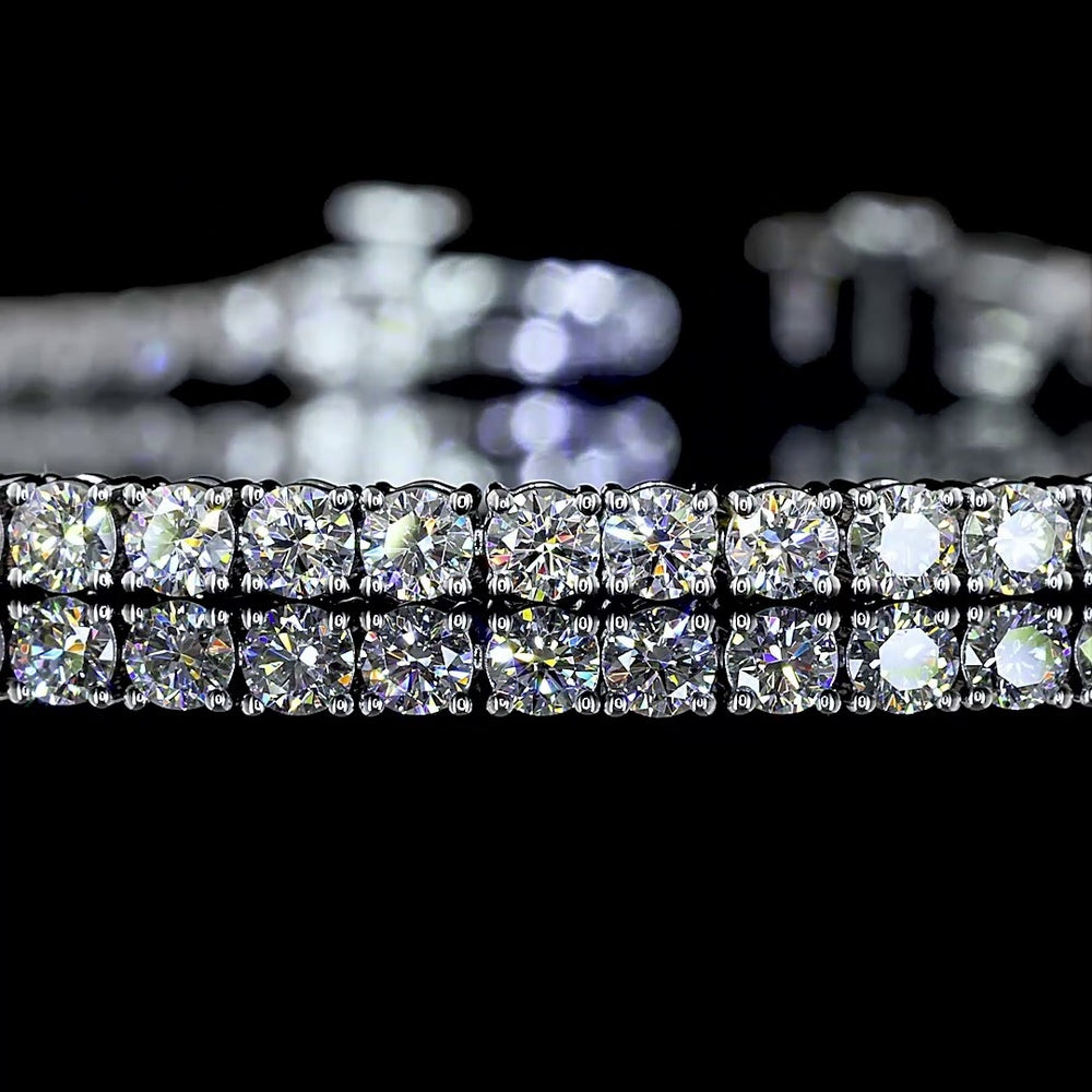 14K White Gold Tennis Bracelet with 74 Prong-Set Round Lab Diamonds - 2.96 Carat Total Weight, E-F Color VS Clarity - Covaloro Fine Jewelry