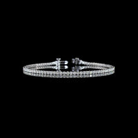 14K White Gold Tennis Bracelet with 90 Round Brilliant Cut Lab Diamonds - 2.23 Carat Total Weight, E-F Color VS1 Clarity - Covaloro Fine Jewelry