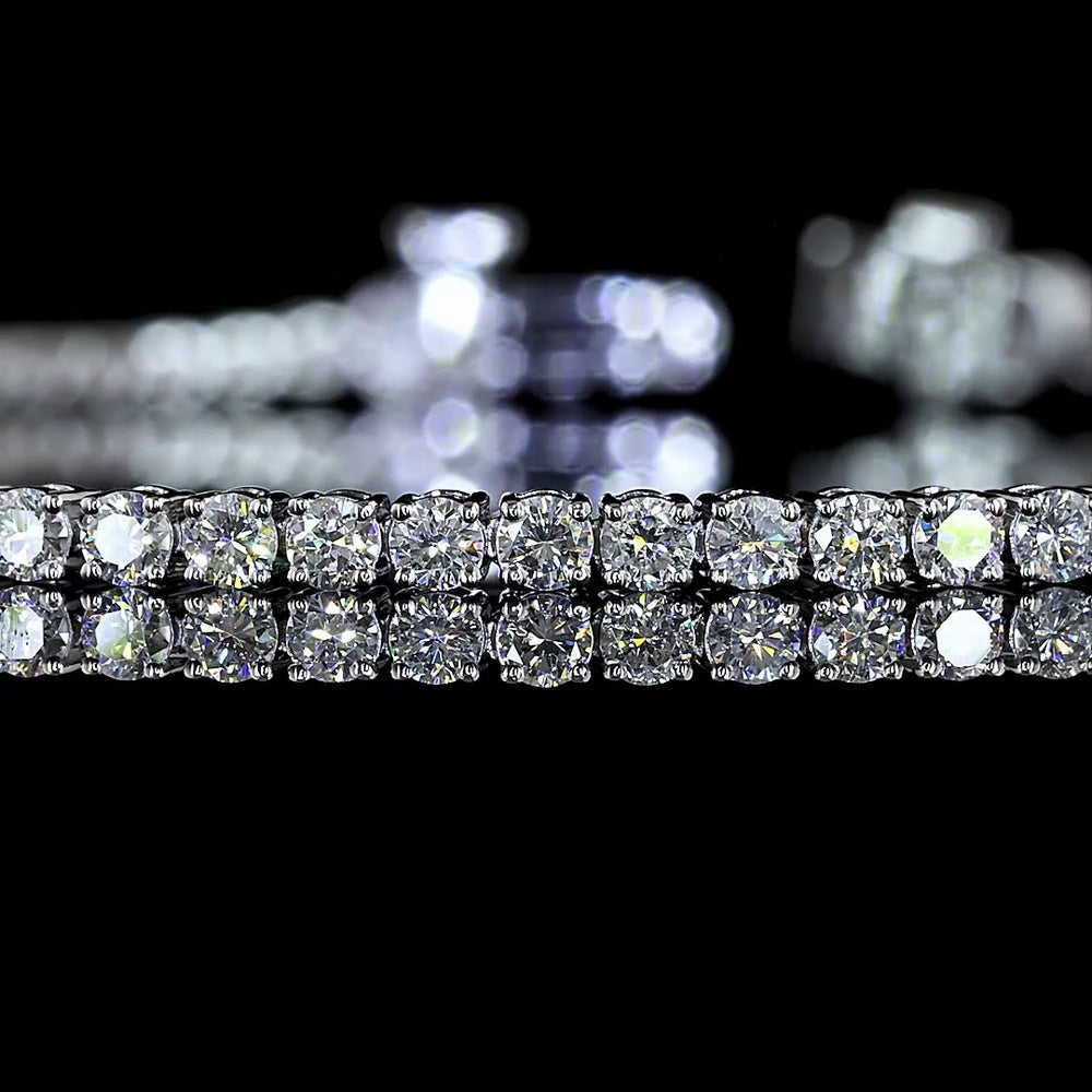 14K White Gold Tennis Bracelet with 90 Round Brilliant Cut Lab Diamonds - 2.23 Carat Total Weight, E-F Color VS1 Clarity - Covaloro Fine Jewelry