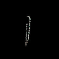 14K White Gold Tennis Bracelet with Alternating Bezel-Set Emerald Cut Lab Emeralds and Marquise Diamonds - 2.52 Carat Total Gem Weight - Covaloro Fine Jewelry