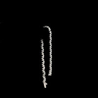 14K White Gold Tennis Bracelet with Alternating Pear-Shape and Round Lab-Grown Diamonds - 5.96 Carats Total Diamond Weight, E-F VS Clarity - Covaloro Fine Jewelry