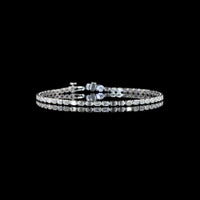 14K White Gold Tennis Bracelet with Bezel-Set East-West Emerald Cut Lab Diamonds - 2.34 Carat Total Weight, E-F Color, VS Clarity - Covaloro Fine Jewelry