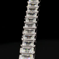 14K White Gold Tennis Bracelet with Bezel Set Radiant Cut Lab Diamonds - 15.01 Carat Total Weight, 37 Stones - Covaloro Fine Jewelry