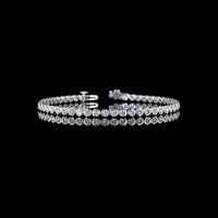 14K White Gold Tennis Bracelet with Bezel Set Round Lab Diamonds - 3.15 Carat Total Weight - Covaloro Fine Jewelry