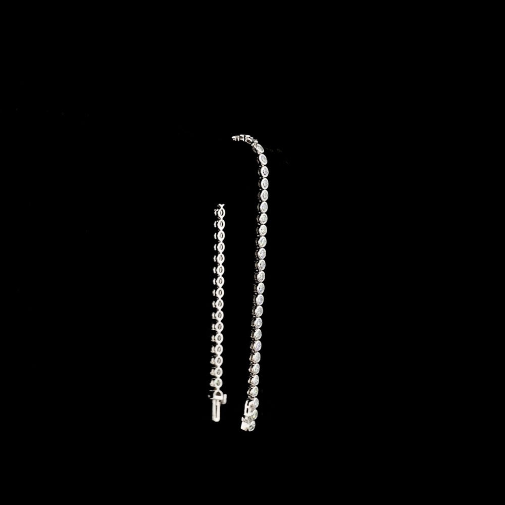 14K White Gold Tennis Bracelet with Bezel Set Round Lab Diamonds - 3.15 Carat Total Weight - Covaloro Fine Jewelry