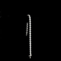 14K White Gold Tennis Bracelet with Bezel Set Round Lab Diamonds - 7.34 Carat Total Weight, E-F Color VS Clarity - Covaloro Fine Jewelry