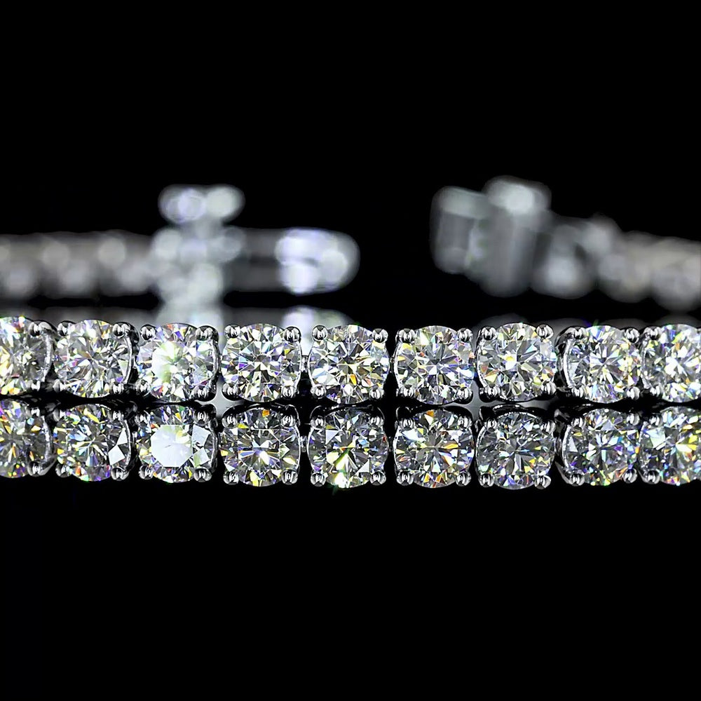 14K White Gold Tennis Bracelet with Brilliant Round and Marquise Cut Lab Diamonds - 4.99 Carat Total Weight - Covaloro Fine Jewelry