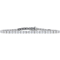 14K White Gold Tennis Bracelet with Channel-Set Round Lab Grown Diamonds - 7.00 Carat Total Diamond Weight