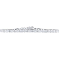 14K White Gold Tennis Bracelet with Cushion-Cut Lab Grown Diamonds - 9.50 Carat Total Diamond Weight