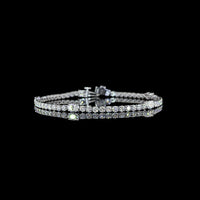 14K White Gold Tennis Bracelet with East-West Oval and Round Brilliant Cut Lab Diamonds - 5.55 Total Carat Weight, E-F Color VS Clarity - Covaloro Fine Jewelry