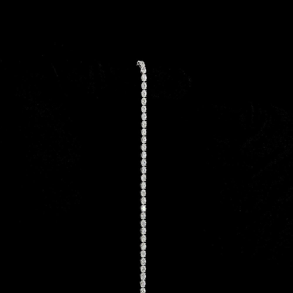 14K White Gold Tennis Bracelet with East-West Oval Cut Lab Diamonds - 4.31 Carat Total Weight, 46 Stones, E-F Color VS1 Clarity - Covaloro Fine Jewelry