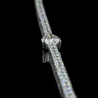 14K White Gold Tennis Bracelet with East-West Pear Shape Lab Diamond and 64 Round Brilliant Cut Lab Diamonds - 4.52 Carat Total Weight - Covaloro Fine Jewelry