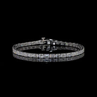 14K White Gold Tennis Bracelet with East-West Set Emerald Cut Lab Diamonds - 4.33 Carat Total Weight - Covaloro Fine Jewelry
