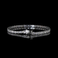 14K White Gold Tennis Bracelet with East-West Set Emerald Cut Lab Diamonds - 4.33 Carat Total Weight - Covaloro Fine Jewelry