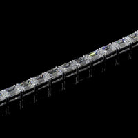 14K White Gold Tennis Bracelet with East-West Set Emerald Cut Lab Diamonds - 4.33 Carat Total Weight - Covaloro Fine Jewelry