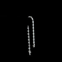 14K White Gold Tennis Bracelet with East-West Set Moval Cut Lab Diamonds - 7.41 Carat Total Diamond Weight - Covaloro Fine Jewelry