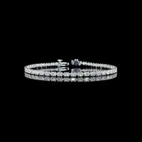 14K White Gold Tennis Bracelet with East-West Set Oval Cut Lab Diamonds - 4.92 Carat Total Weight, E-F Color, VS Clarity - Covaloro Fine Jewelry
