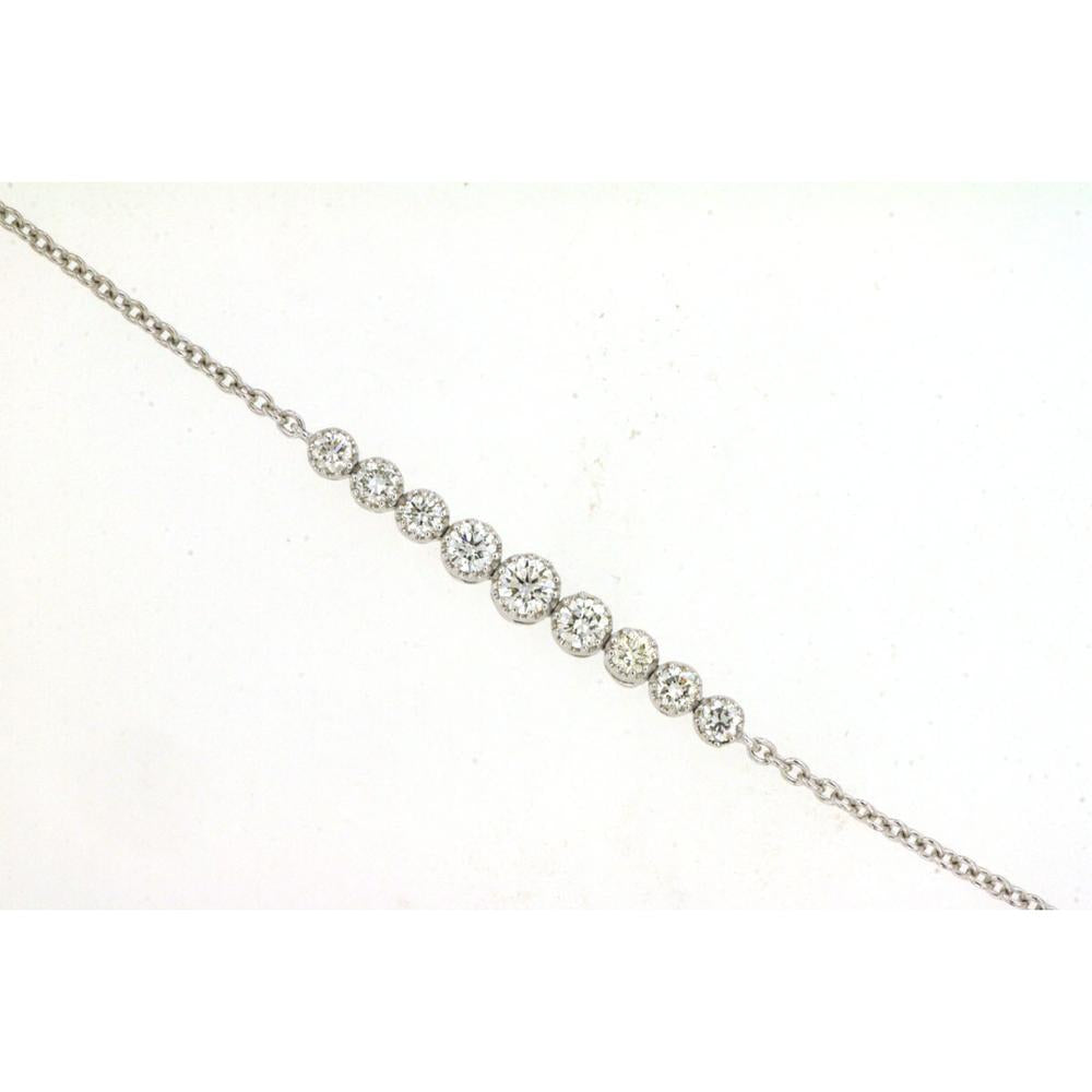 14K White Gold Tennis Bracelet with Graduating Round Diamonds - 0.28 Carats Total Diamond Weight