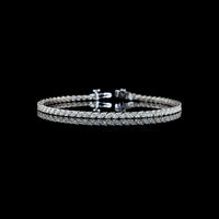 14K White Gold Tennis Bracelet with Inclined Prong Set Marquise Cut Natural Diamonds - 3.61 Carat Total Diamond Weight - Covaloro Fine Jewelry