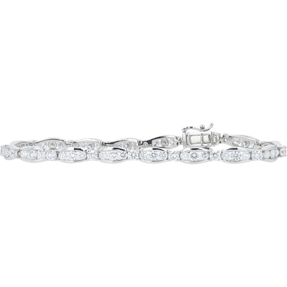 14K White Gold Tennis Bracelet with Lab Grown Diamonds - 5.00 Carat Total Diamond Weight
