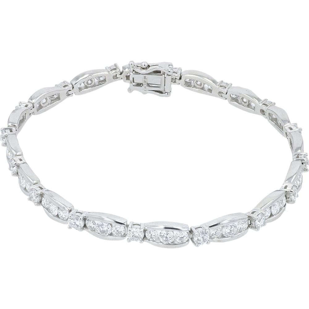 14K White Gold Tennis Bracelet with Lab Grown Diamonds - 5.00 Carat Total Diamond Weight