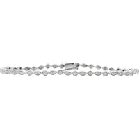 14K White Gold Tennis Bracelet with Marquise Diamonds - 0.75 Carats Total Diamond Weight