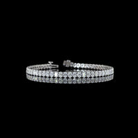 14K White Gold Tennis Bracelet with North-South Oval Cut Lab Diamonds - 6.87 Carats Total Diamond Weight - Covaloro Fine Jewelry