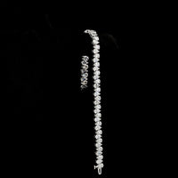 14K White Gold Tennis Bracelet with North-South Pear Shape Lab Diamonds - 13.09 Carat Total Diamond Weight, E-F VS Clarity - Covaloro Fine Jewelry