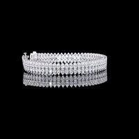 14K White Gold Tennis Bracelet with North-South Pear Shape Lab-Grown Diamonds - 13.96 Total Carat Weight, E-F Color, VS Clarity - Covaloro Fine Jewelry