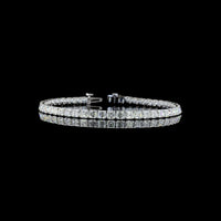 14K White Gold Tennis Bracelet with Prong Set Asscher Cut Lab Diamonds - 10.49 Carat Total Weight, 50 Stones E-F VS1 - Covaloro Fine Jewelry