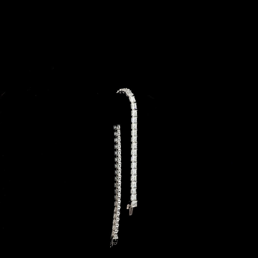 14K White Gold Tennis Bracelet with Prong Set Asscher Cut Lab Diamonds - 12.45 Carat Total Weight (E-F Color, VS1 Clarity) - Covaloro Fine Jewelry