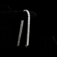 14K White Gold Tennis Bracelet with Prong Set Emerald Cut Lab Diamonds - 12.16 Total Carat Weight - Covaloro Fine Jewelry