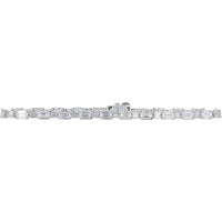 14K White Gold Tennis Bracelet with Prong-Set Lab Grown Diamonds - 8.00 Carat Total Diamond Weight