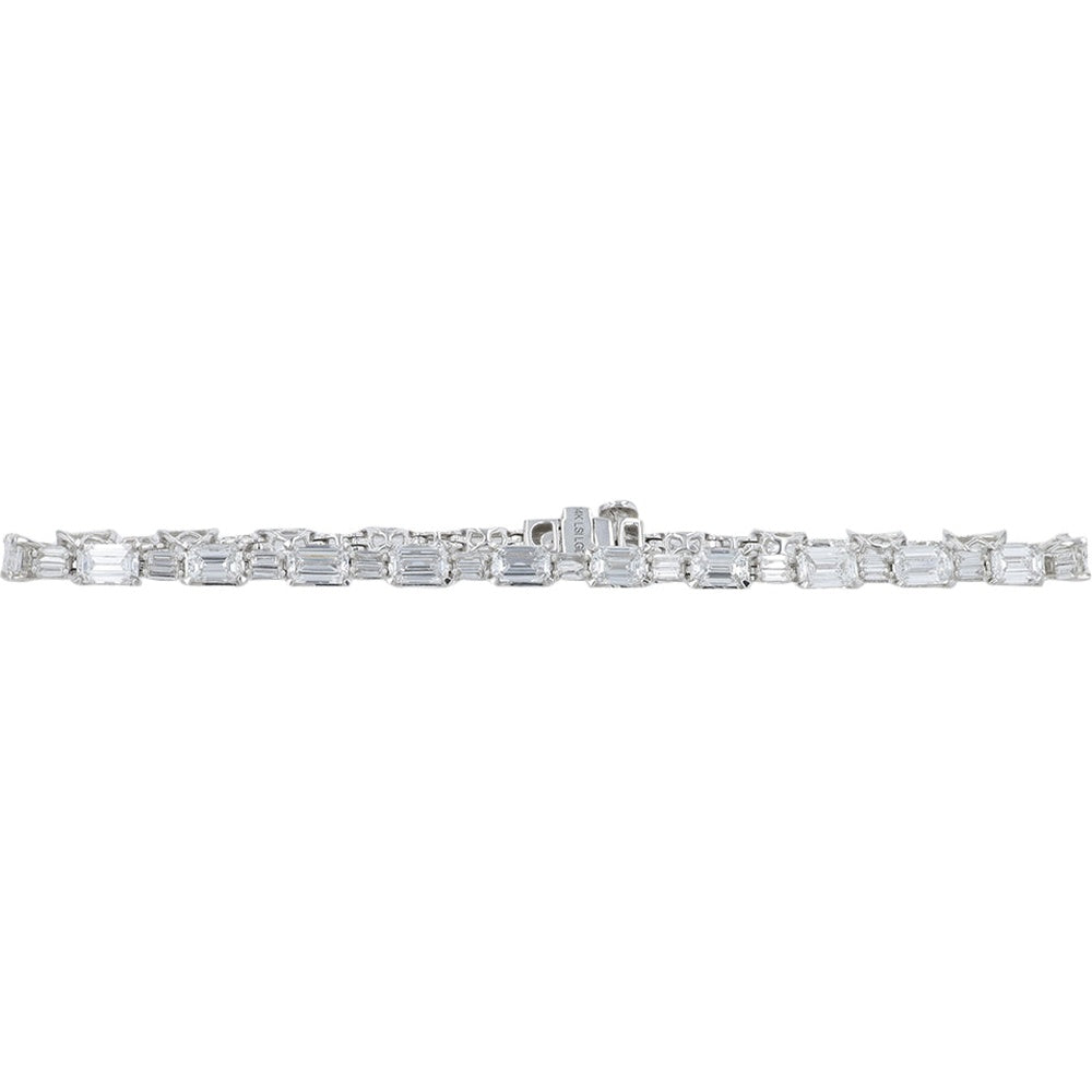 14K White Gold Tennis Bracelet with Prong-Set Lab Grown Diamonds - 8.00 Carat Total Diamond Weight