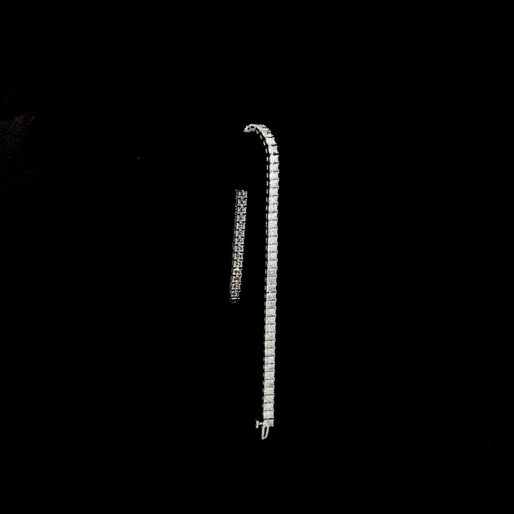 14K White Gold Tennis Bracelet with Prong-Set Radiant Cut Lab Diamonds - 7.29 Carats Total Diamond Weight - Covaloro Fine Jewelry