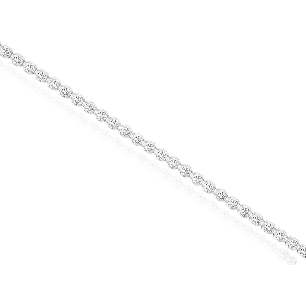14K White Gold Tennis Bracelet with Prong-Set Round Brilliant Diamonds - 1.22 Carat Total Diamond Weight - Royal Jewelry