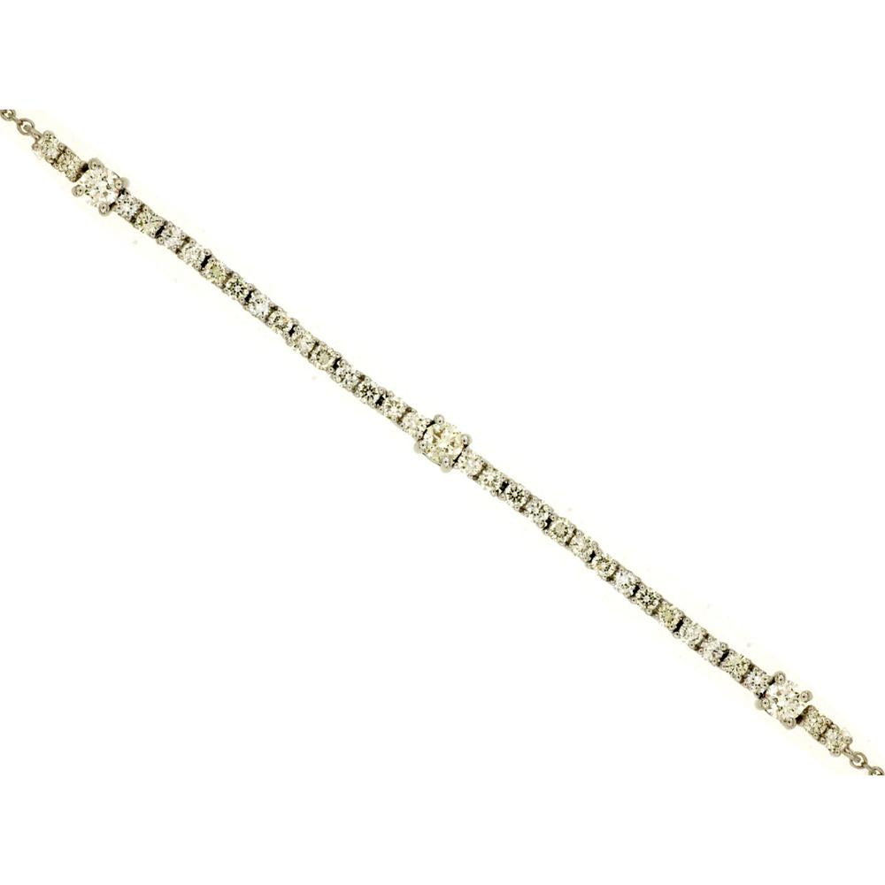 14K White Gold Tennis Bracelet with Prong Set Round Diamonds - 0.73 Carat Total Diamond Weight - Royal Jewelry