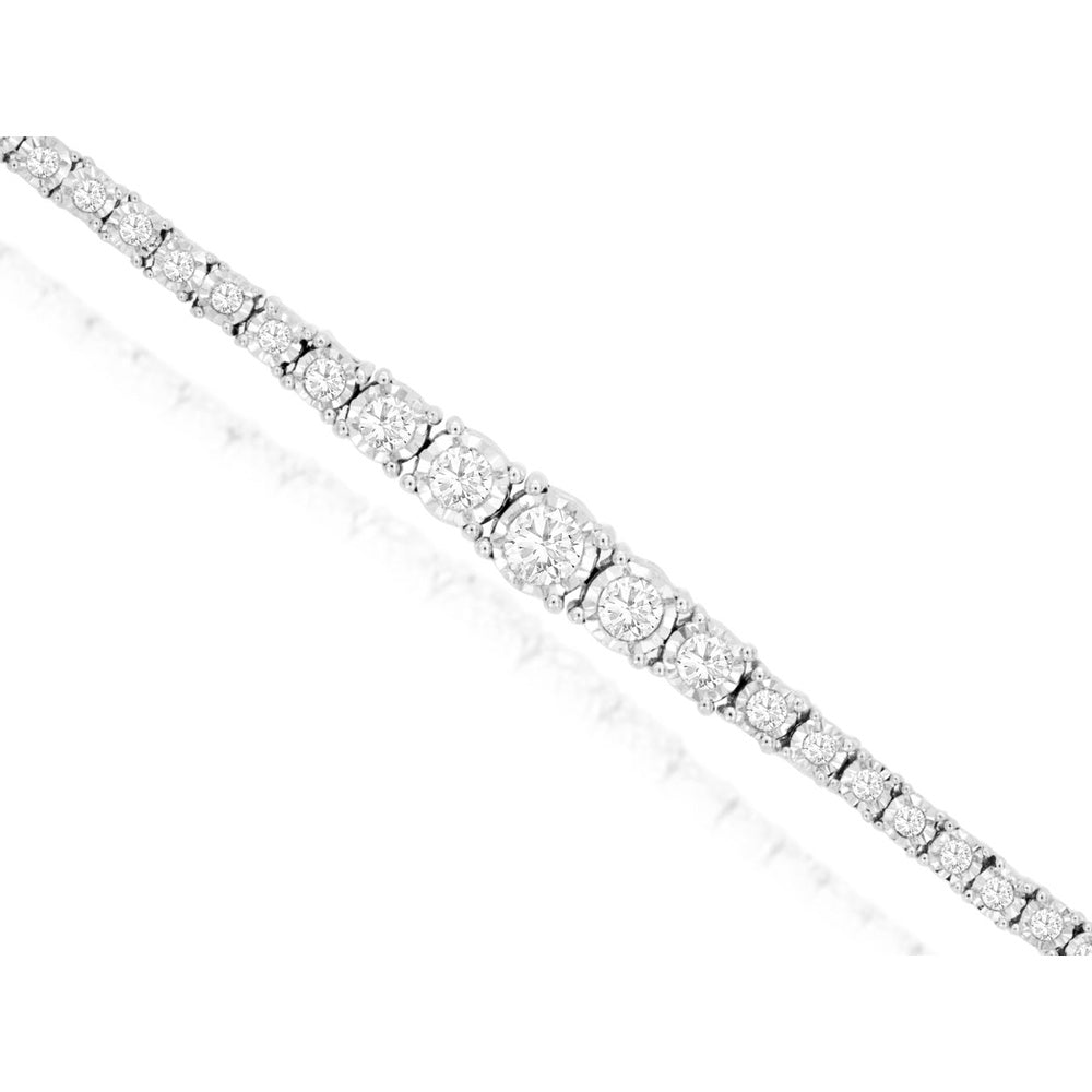 14K White Gold Tennis Bracelet with Prong-Set Round Diamonds - 1.50 Carat Total Diamond Weight - Royal Jewelry