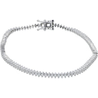14K White Gold Tennis Bracelet with Prong-Set Round Diamonds - 1.50 Carats Total Diamond Weight