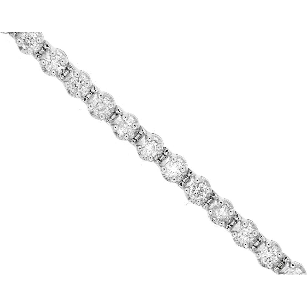 14K White Gold Tennis Bracelet with Prong-Set Round Diamonds - 2.00 Carat Total Diamond Weight - Royal Jewelry